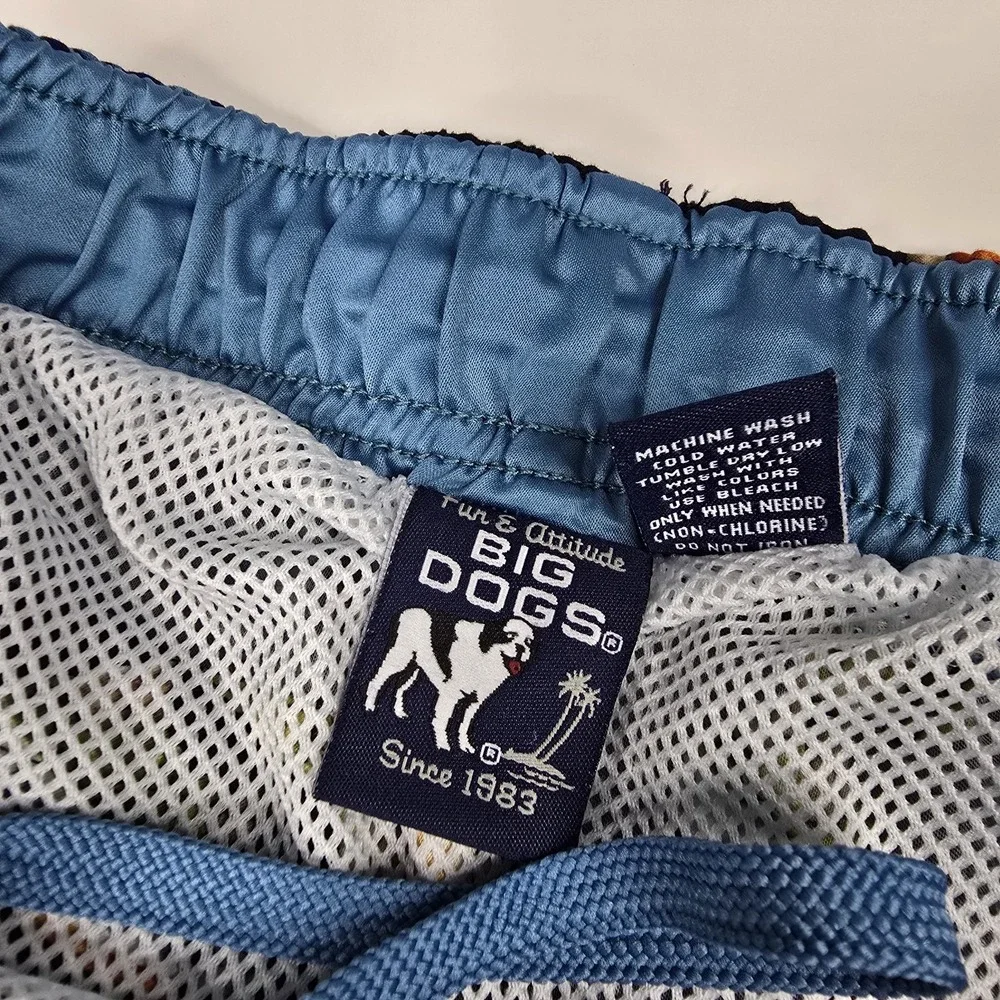 Big Dogs Blue Swim Trunks Board Short Men Size S It's 5 O'clock Somewhere Beer‎